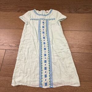 Vineyard Vines Girls Embroidered Cotton Dress Cap Sleeve Lined Back to School